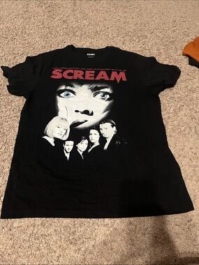 Old Navy Black Graphic Tee with Red "SCREAM" Logo